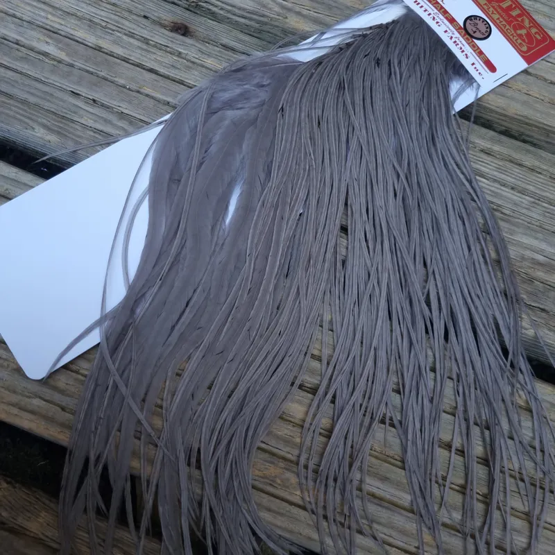 Whiting 1/2 BRONZE Grade Dry Fly Rooster Saddle in Medium Dun-2